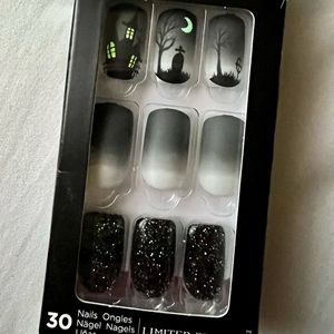 Halloween impress nails glow in the dark